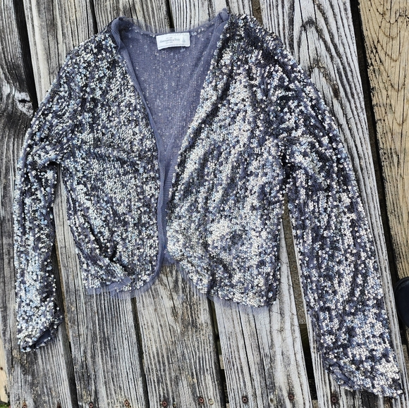 Ambercrombie and Fitch Sequin Cardigan Size Large - Picture 6 of 10
